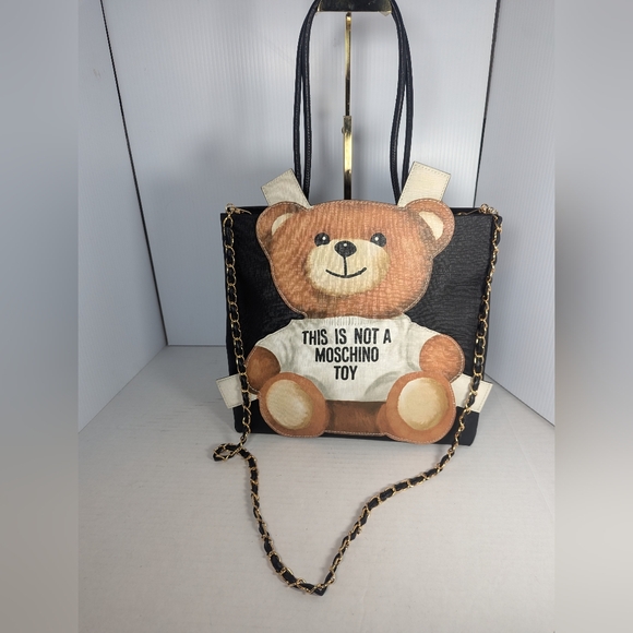 Moschino Blk teddybear tote THIS IS NOT A MOSCHINO TOY Handbag - Picture 2 of 11